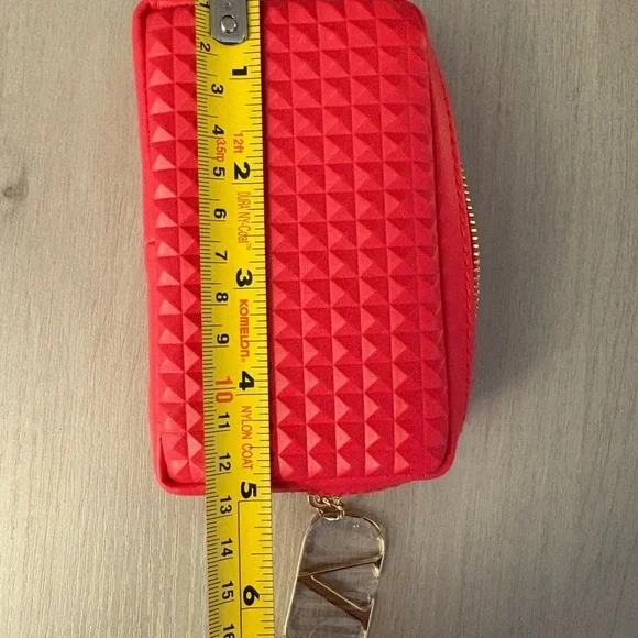 NWT Valentino Red Geometric Cosmetic Bag with two long lasting lipsticks
